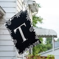 thumbnail image 3 of America Forever Winter Monogram Letter T House Flag Vertical Double Sided 28 x 40 inches Christmas Holiday Seasonal Flags for Outdoor, Yard, Porch Decoration, Silver Snowflakes Decoration, 3 of 5