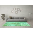 thumbnail image 3 of Ahgly Company Indoor Rectangle Patchwork Turquoise Blue Transitional Area Rugs, 5' x 7', 3 of 4