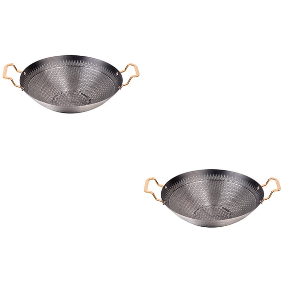GOOHOCHY Silver Stainless Steel Pot Double Handles Sturdy Kitchen Helper 2Pcs