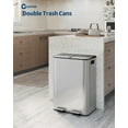 thumbnail image 2 of Twister.CK 16 Gallon Stainless Steel Dual Trash Can with Lid, Step-on Recycling Garbage Cans with Inner Buckets, for Kitchen, Bathroom, Silver, 2 of 6