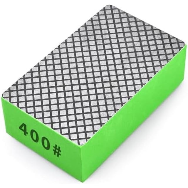 1pcs Diamond Hand Polishing Pad 400# Diamond Polishing Pad, Foam Backing Sanding Block, Diamond Sanding Pad for Polishing Ceramic Tile Glass Wood Marble 400#