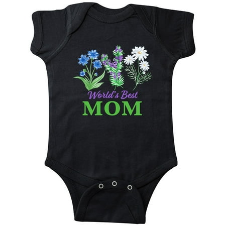 

Inktastic World s Best Mom with Wildflowers Gift Baby Boy or Baby Girl Bodysuit