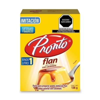 Polvo para preparar flan Pronto sabor vainilla con caramelo 136 g