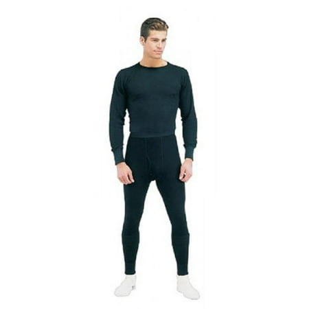 Rothco 6520 Men Thermal Knit Underwear Long Sleeve Top T-Shirt, Black - Extra Large
