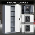thumbnail image 4 of STANI Home Office Storage Cabinet with Shelves and Doors, Metal Utility Cabinets with 2 Locking Doors and 5 Shelves, Tall Steel Locker Cabinets or Garage, Kithen, Pantry and Classroom, 4 of 7