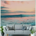 thumbnail image 4 of Fenyluxe  Ocean Pink Sky Tapestry, Teal Sea Ocean with Pink Cloud Wall Tapestry for Bedroom, Pastel Nature Landscape Wall Hanging Tapestry Wall Art for Living Room Home Decor 40x30inch, 4 of 6