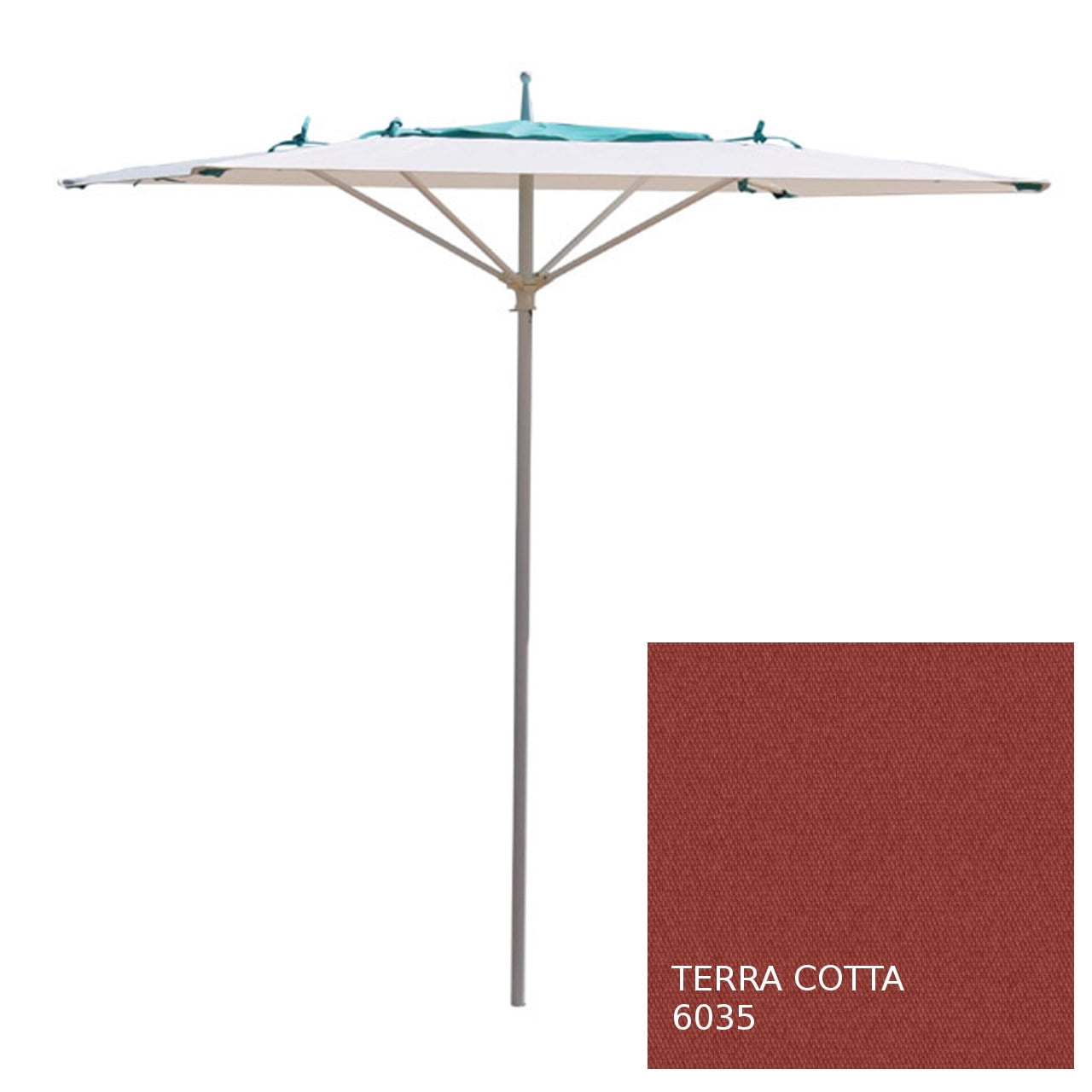 Latitude 6 Rib .750 11Ft Hexagon Market Umbrella Terra Cotta