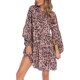 thumbnail image 1 of VISgogo Vestido de primavera para mujer, vestido de manga larga con estampado floral/leopardo con cuello en V, trajes sueltos hasta la rodilla para mujer VISgogo moda, 1 of 9