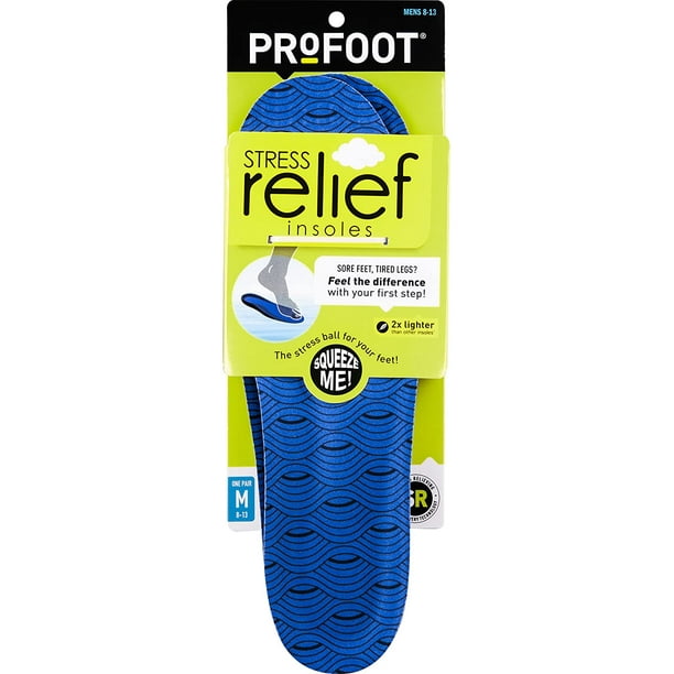 Profoot Stress Fatigue and Pressure Relief Lightweight Insole Pair Men s 8 13 Blue
