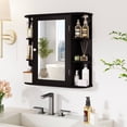 thumbnail image 4 of Costway Armoire de Rangement de Salle de Bain Polyvalente à Montage Mural avec Miroir Noir, 4 of 10