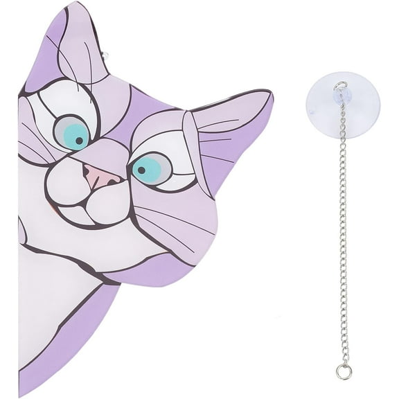 Window Hangings Cat Acrylic Window Suncatcher Funny Peeking Cat Pendant Decor for Windows Purple