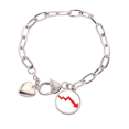 thumbnail image 1 of Alerta de caída. Pulsera de cadena de corazón joyería encanto moda, 1 of 3