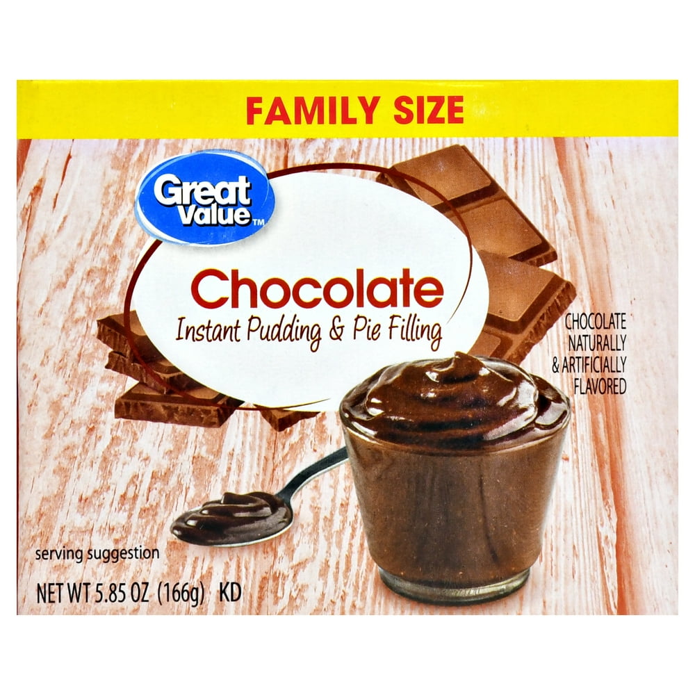 Great Value Chocolate Instant Pudding & Pie Filling, Family Size, 5.85 oz