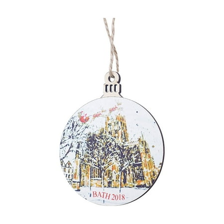 

ZTTD Christmas Decoration Pendant Christmas Tree Round Painted Small Wooden Board Hanging Decoration Christmas Closet Door And Window Decoration Hanging Tag A