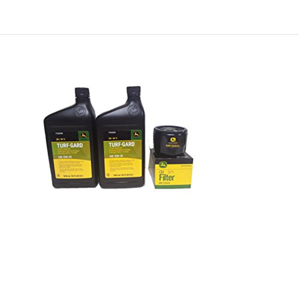2 Quarts John Deere TurfGard SAE 10W30 Oil Plus AM125424 Filter. Fits