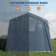 thumbnail image 4 of Danolapsi 7x10 FT Portable Outdoor Storage Shed with 2 Roll-Up Zipper Doors & Vents, 240G Heavy-Duty Shelter Waterproof PE Tarp, UV-Resistant Carport for Motorcycle, Firewood, Tools, 4 of 7