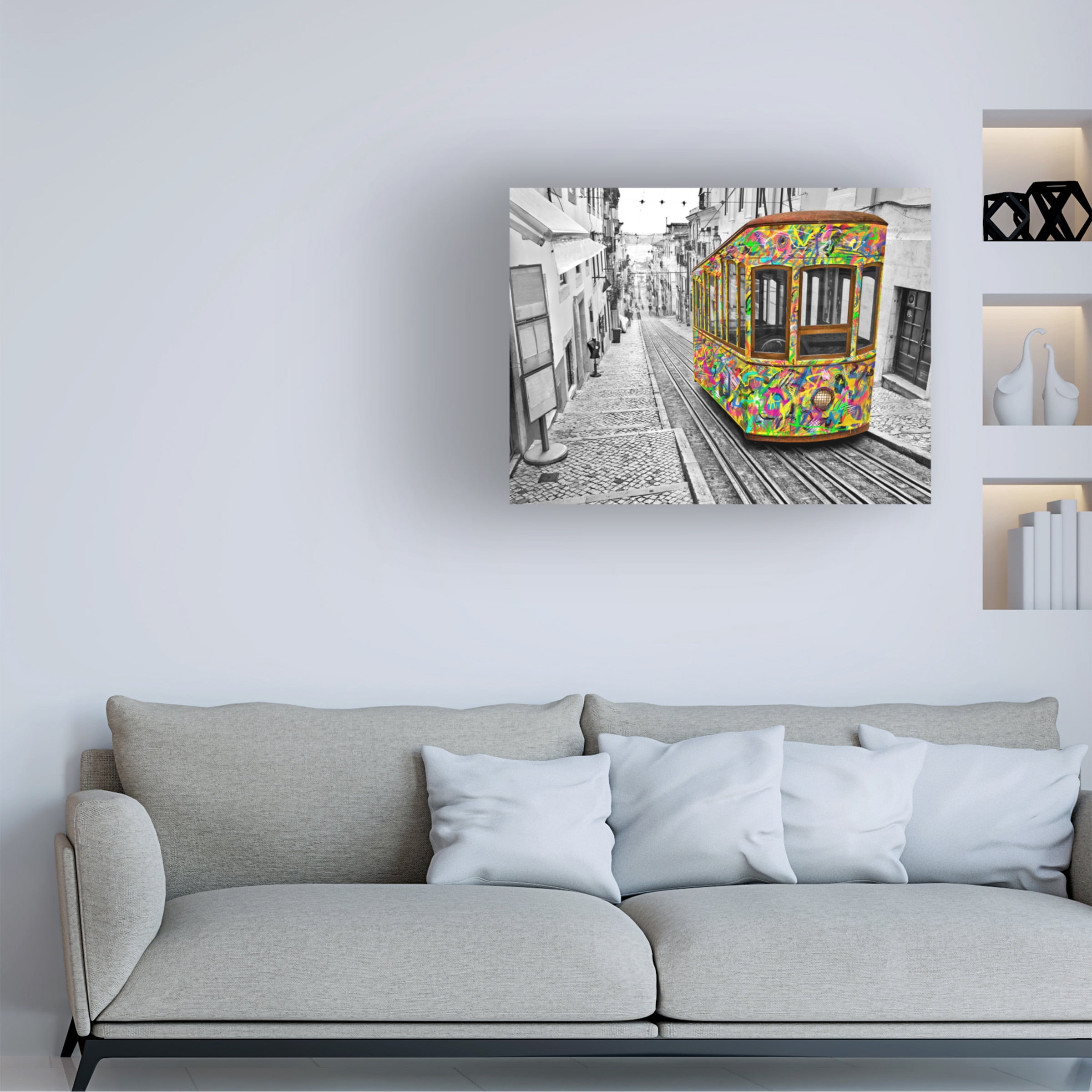 Ben Heine 'Lisbon Tram Revisited Colorful' Canvas Art