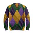 thumbnail image 7 of QHRMKOG Men Cardigan Relaxed Fit Mardi Gras Carnival Graphic V Neck Cardigan Sweater Fashion Long Sleeve Button Cardigans Winter Kniteed Sweater Purple 2XL, 7 of 7