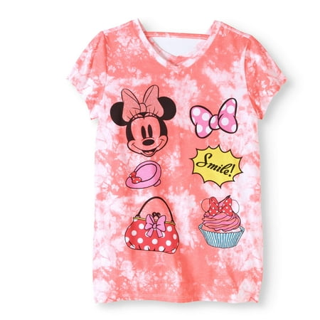Minnie Mouse Girls Varsity Style Short Sleeve Graphic T Shirt