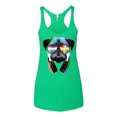 thumbnail image 2 of Wild Bobby, Colorful Pug DJ, Pop Culture, Women Tri-Blend Racerback Tank Top, Envy, Large, 2 of 4