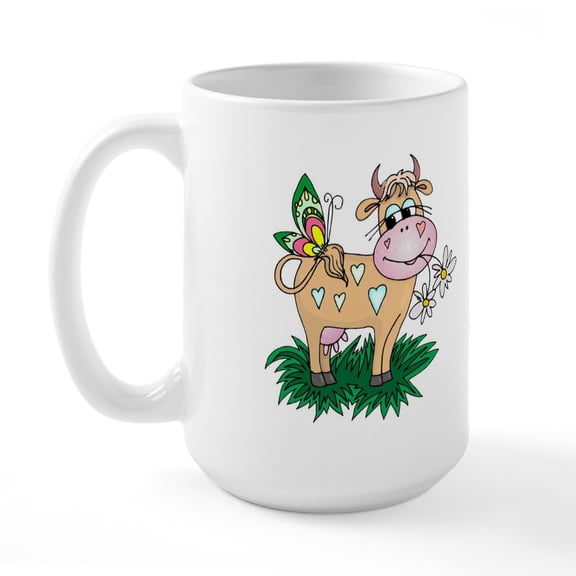 CafePress - COW Large Mug - 15 oz Ceramic Large White Novelty Mug