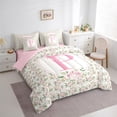 thumbnail image 3 of Castle Fairy Monogrammed Letter P 7-Piece Twin Bedding Sets for Teens Boys Girls,Kawaii Bow Bedding Comforter Set,Chic Flower Rose Breathable Sheet Sets,Super Cozy Room Decor, 3 of 8