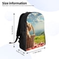 thumbnail image 4 of Xecao Adorable Puppy Basket Print School Backpack with Laptop Compartment Small Travel Laptop Backpack for Women Men Waterproof College Backpack Simple School Bag, 4 of 8