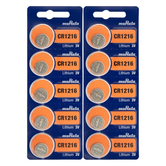 Murata CR1216 3V Lithium Coin Cell (10 Batteries)