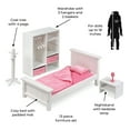 thumbnail image 4 of Badger Basket Doll Bedroom Set with Bed, Armoire, and Nightstand for 18 inch Dolls - White, 4 of 9