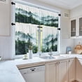 thumbnail image 3 of Misty Forest Kitchen Window Curtains Valance and Tier Set 36 Inch, Foggy Mountain Tree 3 Piece Window Treatment Tiers for Living Room Bedroom Nature Landscape Kitchen Decor Drapes, 3 of 6
