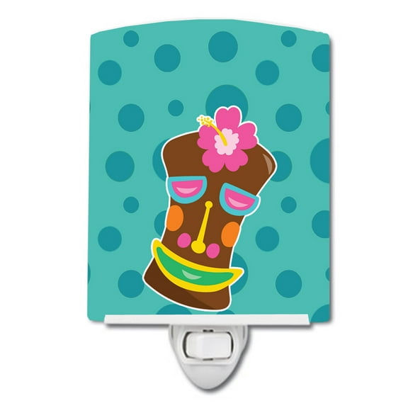 Caroline's Treasures BB8815CNL Tiki Face Girl Ceramic Night Light, 6x4x3", multicolor