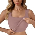 thumbnail image 3 of ZJXFGS Womens U Neck Shapewear Built-in Bra Tank Top High Strechy Slim Fit Compression Camisole Workout Tops Brick Red 4XL, 3 of 7