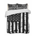 thumbnail image 2 of Quilts Twin Size, Black White Soft Comforter Bedding Set for Bed, Retro Stars Stripes Flag Shabby Chic Texture Lightweight Quilted Bedspread with Pillow Cover(2 Pieces) for All Season, 68x86 Inch, 2 of 6