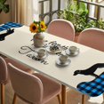 thumbnail image 3 of Blue Black Buffalo Checkered Table Cloths for 8 Foot Rectangle Tables, Bones Cute Dogs Pets Patio Waterproof Elastic Fitted Tablecloths, Washable Rectangular Table Cover for Camping, 3 of 8
