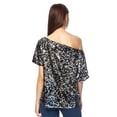 thumbnail image 2 of Womens Off-shoulder Sexy Blouses Loose Shirt Tops Glistening Sequin Tank Top Blouse, 2 of 3
