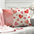 thumbnail image 3 of Valentine''s Day Pillow Covers 18x18 Inch Set of 2 Pink Hearts Decor White Throw Pillow Covers Valentine''s Day Cushion Case Decoration for Sofa Couch 56A, 3 of 6