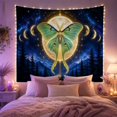 thumbnail image 2 of Green Luna Moth Against a Full Moon in a Starry Sky, Mystical Celestial for Space Lovers, Cosmic Forest Art Decor, Housewarming Gift, Tapestry Wall Hanging for Bedroom and Living Room, 2 of 7