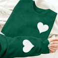 thumbnail image 3 of Valentine's Day Clothes Womens Love Heart Printed Crewneck Sweatshirts Loose Casual Long Sleeve Pullover Tops (M, Army Green #B), 3 of 7