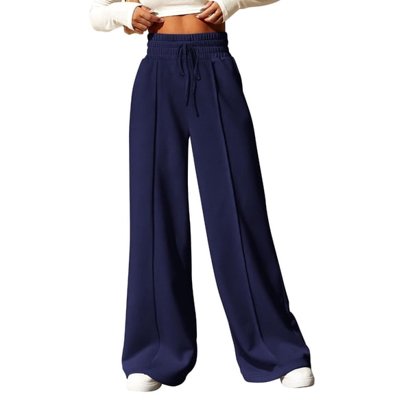 Misright Womens Wide Leg Sweatpants High Drawstring Sweatpant Baggy Pants with Pockets Athletic Joggers