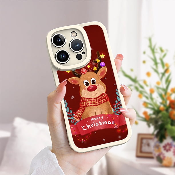 "Proteja su iPhone con estilo con una funda de teléfono de goma TPU con patrón de dibujos animados creativo y minimalista"