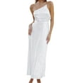 thumbnail image 3 of ITFABS Women Summer Long Dress, Embossed Pattern Chain One-Shoulder Sleeveless One-Piece for Ladies, 3 of 9