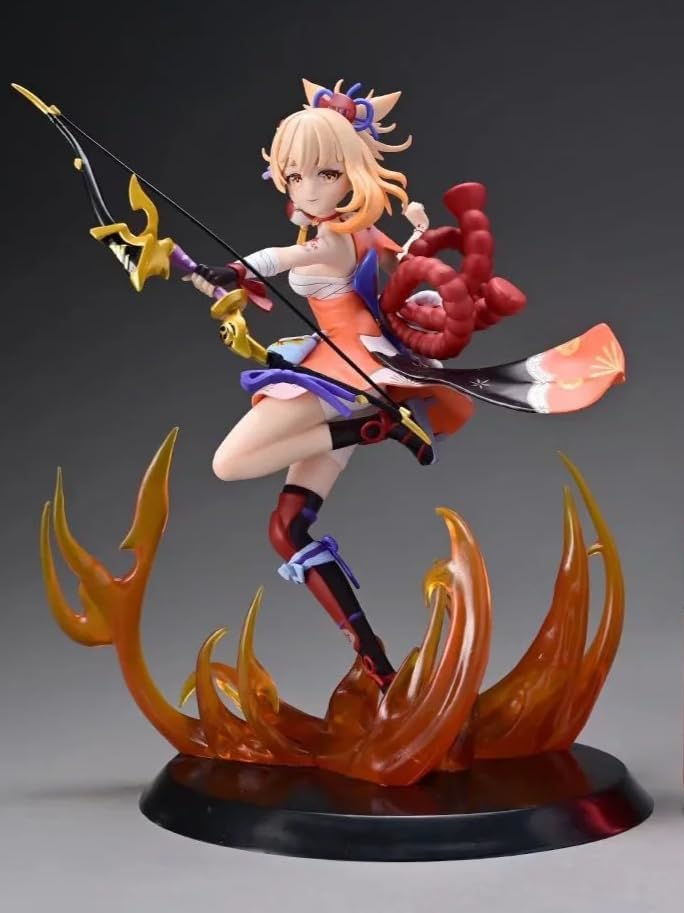 Yoimiya Figure Fighting Yoimiya Action Figures 25cm/9.8inch Handmade PVC Anime Cartoon Manga Character Model Collectible Craft Gift