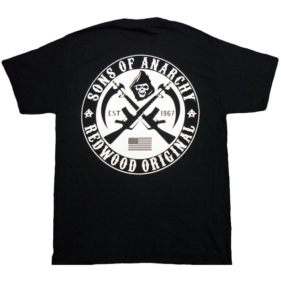 Sons of Anarchy Black & White Crossed Logo Adult T-Shirt