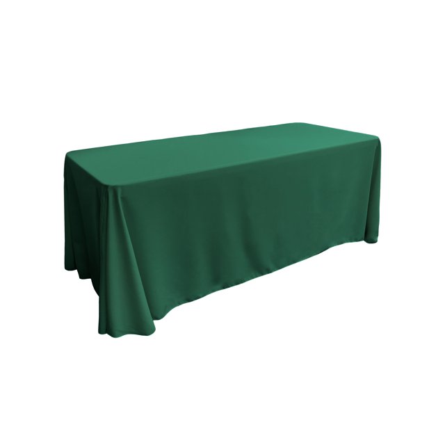 La Linen Mantel Rectangular De Popelín De Poliéster, 90 X 132 Pulgadas, Color Verde Azulado
