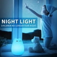 thumbnail image 4 of Luz nocturna LED portátil para niños, lámpara de gato de silicona multicolor, modo de respiración dual, blanco cálido y 7 colores, control táctil sensible para dormitorio., 4 of 5
