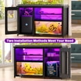 thumbnail image 6 of Homieasy Heavy Duty 55-75 Gallon Aquarium Stand with Power Outlets, LED Light & Storage Cabinet - Reversible Metal Fish Tank Stand, 880LBS Capacity,Black, 6 of 6