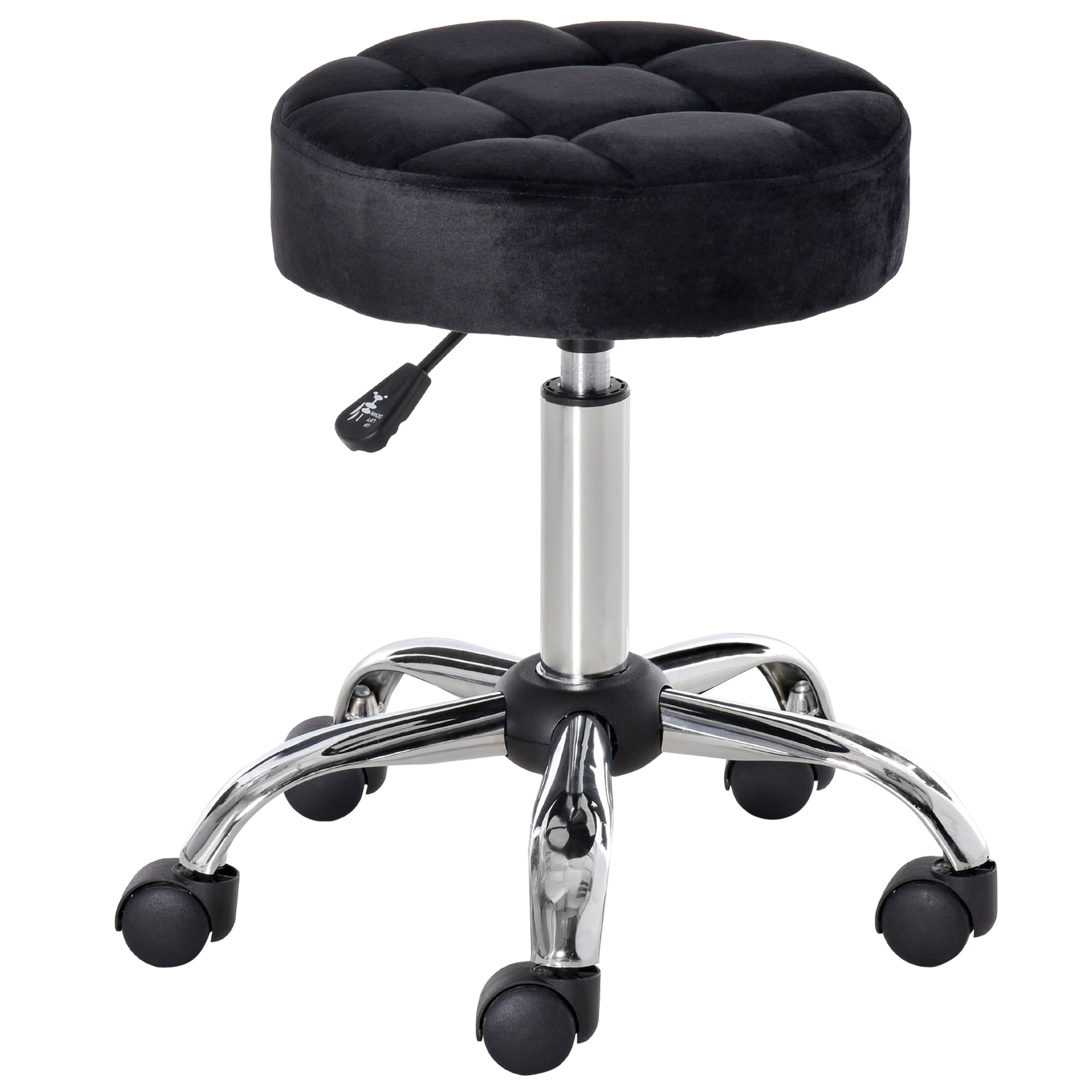 Office and Home Classic Quality Nylon Base, Black Salon Grace & Grace Professional Gilder Series with Backrest Comfortable Seat Rolling Swivel Pneumatic Adjustable Heavy Duty Stool for Shop 