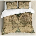 thumbnail image 3 of Vintage Duvet Cover Set Twin Size, Dated Old Map of Ancient World Historic Geography Theme Antique Grungy Design Print, Decorative 2 Piece Bedding Set with 1 Pillow Sham, Multicolor, by Ambesonne, 3 of 3