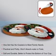 thumbnail image 4 of Santa Claus Set of 6 Round Coasters, Microfiber Leather Drink Coasters for Cups, 4.3x4.3 Inch Table Coasters, Coaster Set for Home and Office, 4 of 6