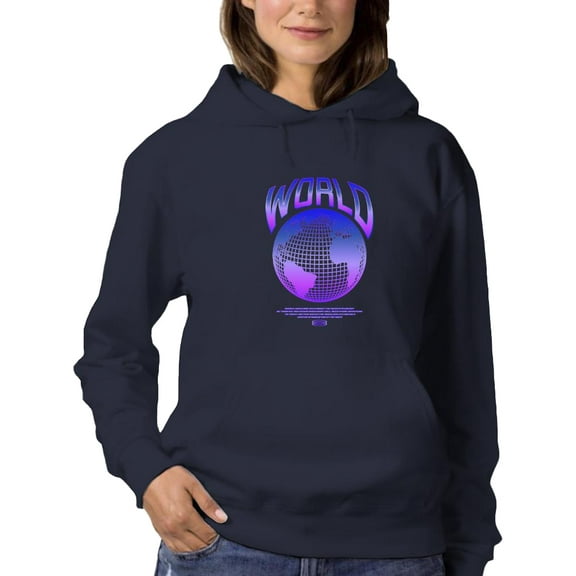 Abstract World Rave Style. Hoodie Women - Women Hoodie, Navy, Small